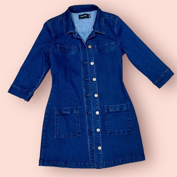 MINKPINK Jackets & Blazers - Denim long dress jacket from MINKPINK. Stretchy warm comfortable stylish jacket.